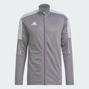 Adidas Tiro 21 Unisex Full Zip Grey Track Jacket